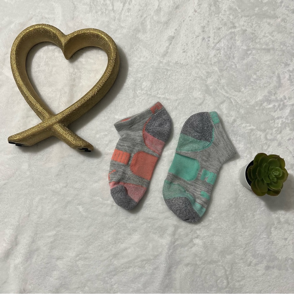 Puma Gray and Pastel Women's Athletic Socks